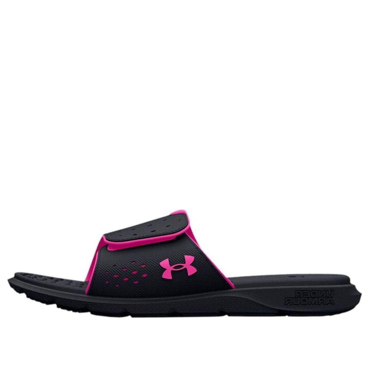 (WMNS) Under Armour Ignite Pro Slides 'Black Pink' 3026027-002