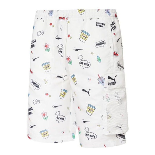 PUMA Awareness Cargo Woven Shorts 'White Black' 532038-02