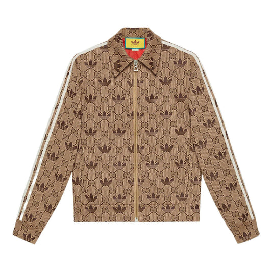 Gucci x adidas GG Trefoil Zip Jacket 'Beige Ebony' 722998-XJE1O-9742