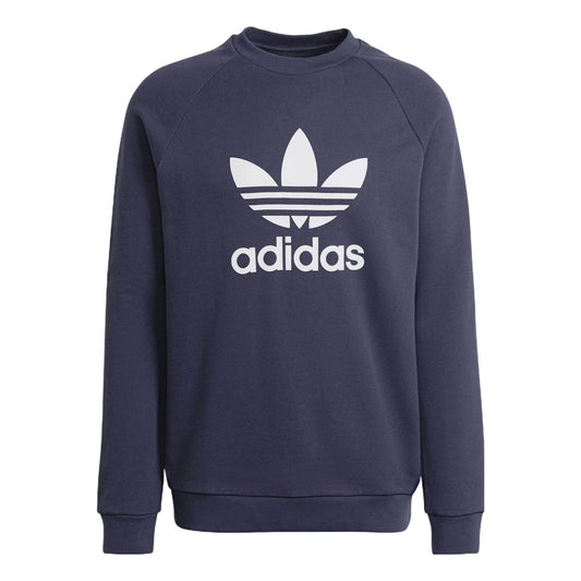 Men's adidas originals Alphabet Large Logo Round Neck Sports Navy Blue HE9490