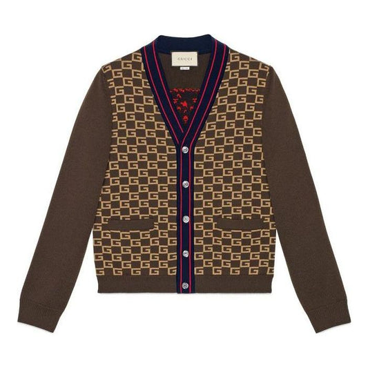 Gucci Square G Tiger Knit Cardigan 'Brown' 522543-X9U22-2097