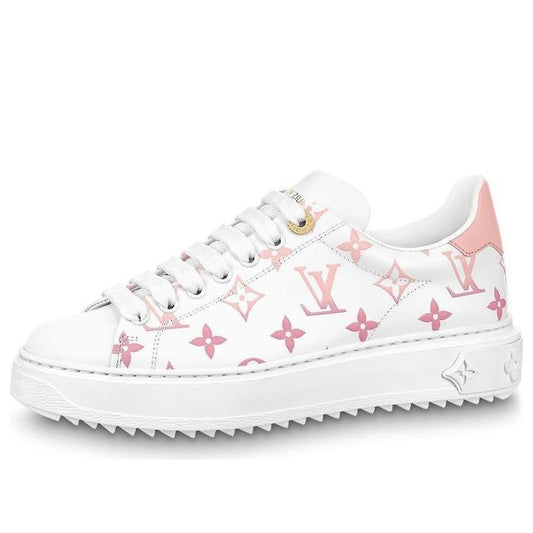 (WMNS) LOUIS VUITTON Time Out Sneakers 'White with Pink Monogram' 1AAEG2