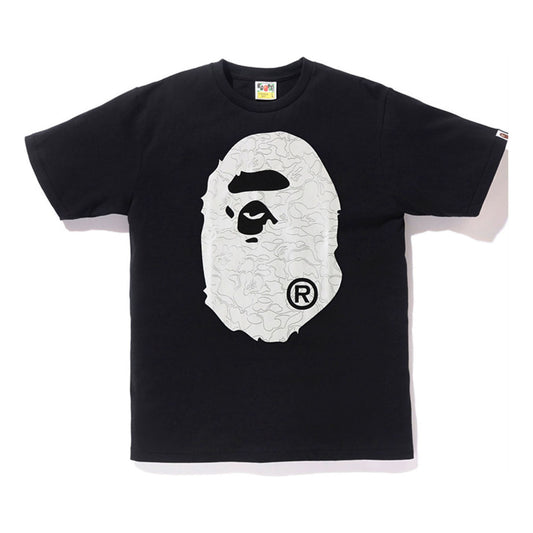 BAPE Foil Neon Camo Big Ape Head Tee Black/Gold BAPE-SS18-090