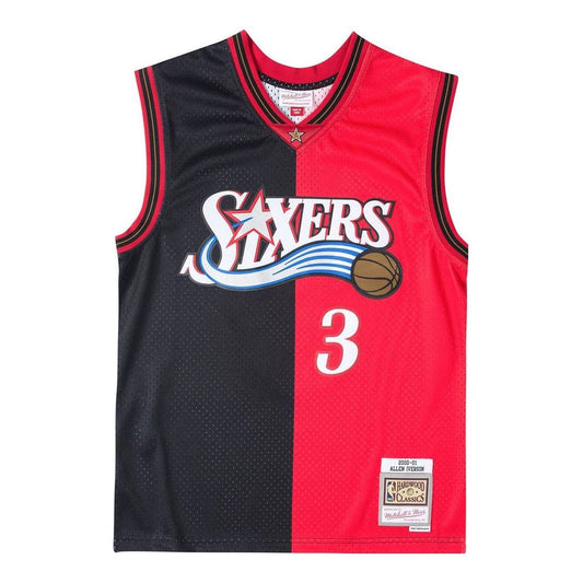 Mitchell & Ness x NBA Philadelphia 76ers 2000-01 Split Swingman Jersey 'Allen Iverson 3' SMJY4845-P7600AIVBKRD