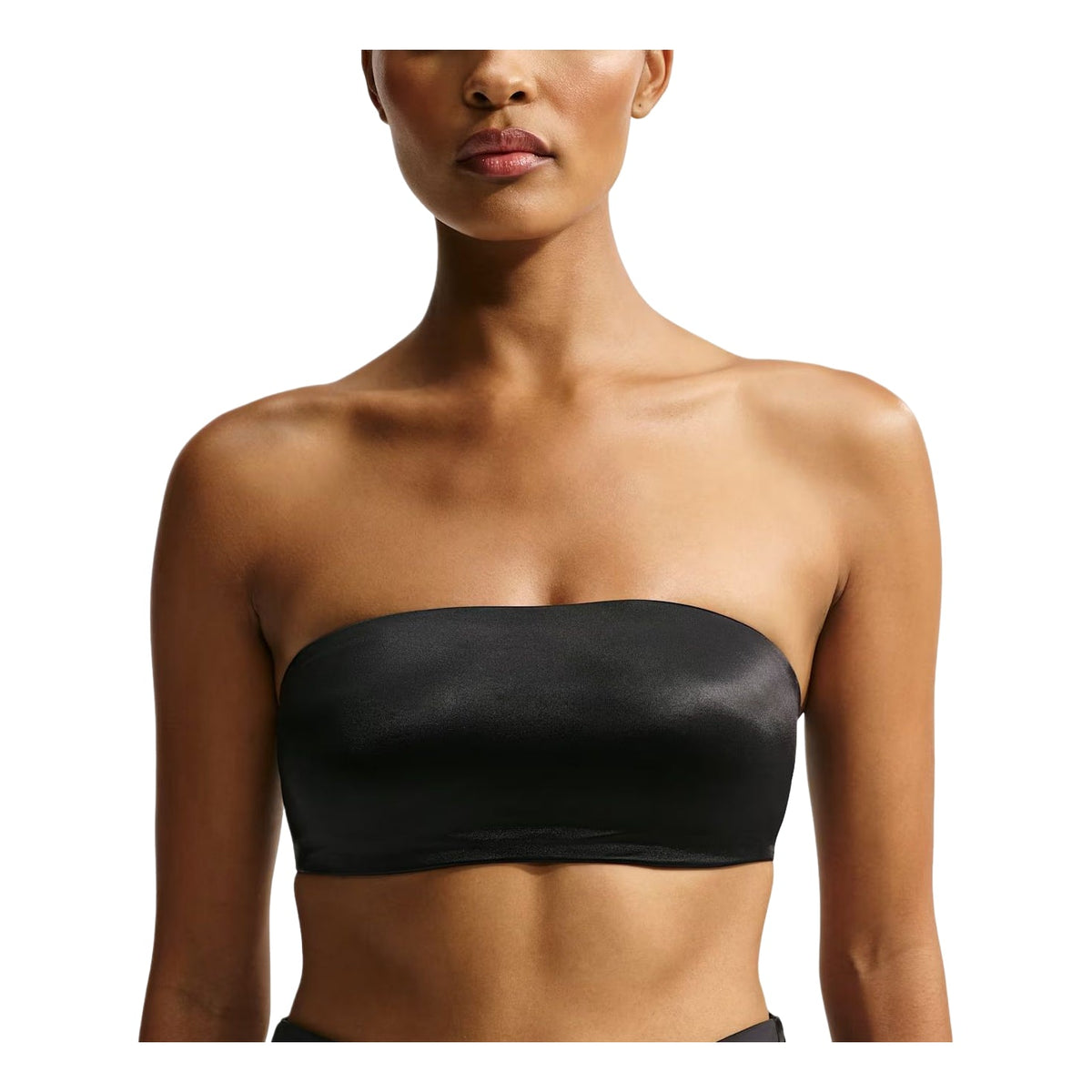 (WMNS) Nike SKIMS Satin Shine Convertible Bandeau Bra 'Obsidian' IR8688-054