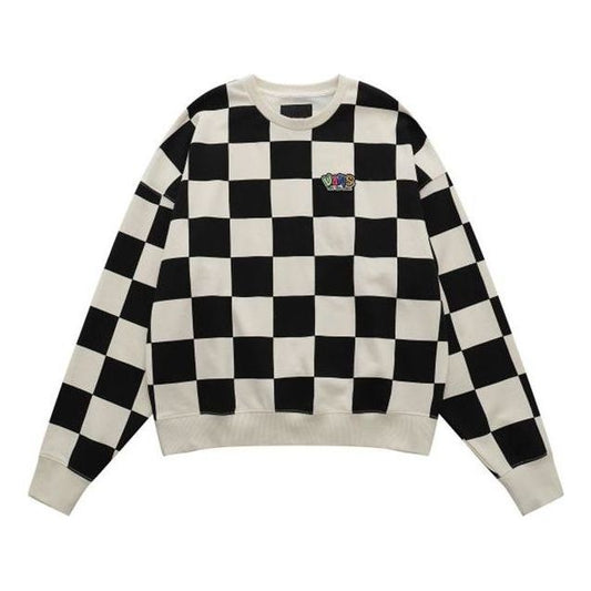 Vans Checkerboard Round Neck Pullover Sweatshirt 'Black White' VN0A5H98J0Z