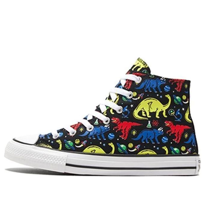 (GS) Converse Chuck Taylor All Star Big Dinosaur Black Multi Color 669233C