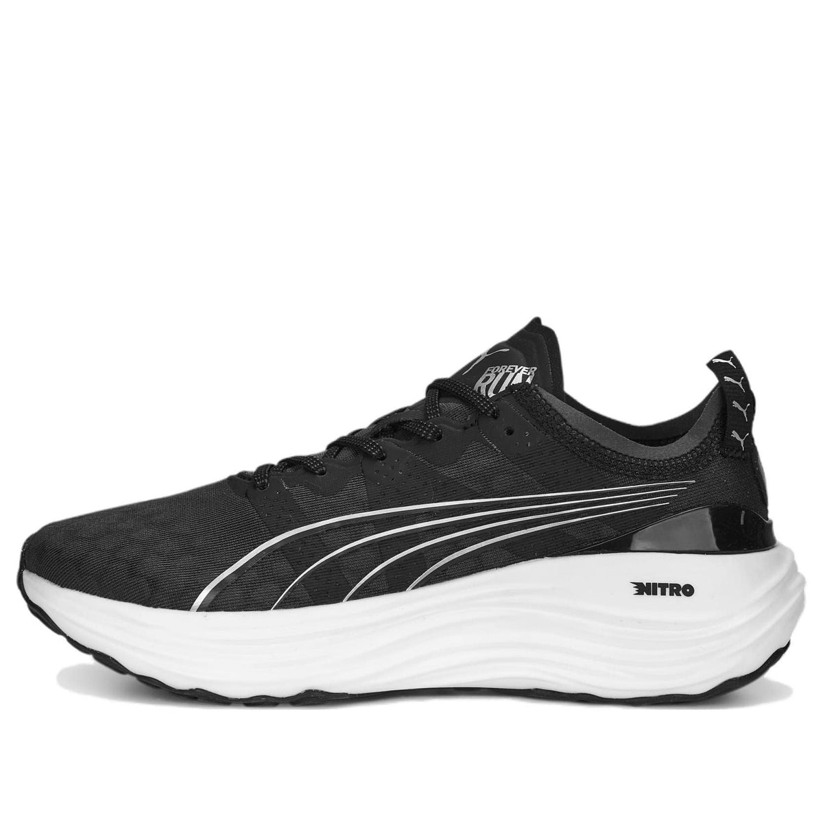 (WMNS) PUMA ForeverRun Nitro 'Black White' 377758-01