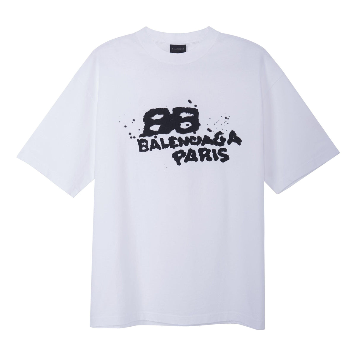 Balenciaga Hand-Drawn BB Icon T-Shirt Medium Fit 'White Black' 612966TNVN49040