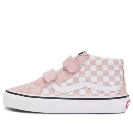 (PS) Vans SK8-MID Checkboard Shoes 'Pink White' VN00018TBQL