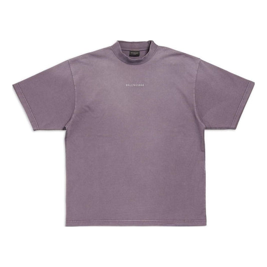 Balenciaga Back T-shirt Medium Fit 'Purple Grey' 764235TPVK15500