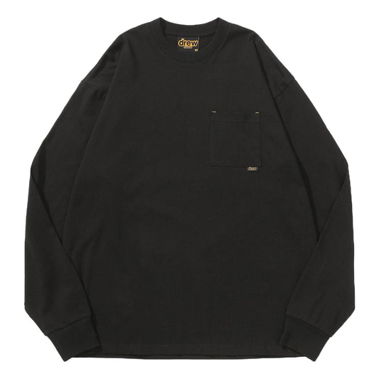 Drew House Basic Long Sleeve Pocket T-shirt 'Black' DR-SS22-410